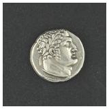 Ancient Greek Silver Coin with Profile