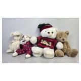 Four Plush Teddy and Rabbit Toys