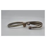 Two Twisted Metal Bracelets