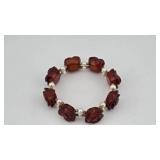 Carved Carnelian Rose Bracelet
