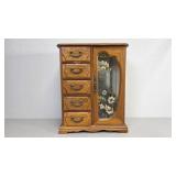 Wooden Jewelry Storage Cabinet with Drawers