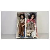 Two Porcelain Boy and Girl Dolls