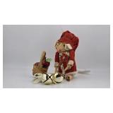 Holiday Mouse Figurine with Basket and Bells