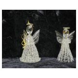 Two Glass Angel Figurines