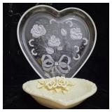Heart-Shaped Glass and Porcelain Trays