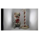 Vintage Felt Mouse Santa with Candy Cane