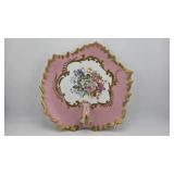 Porcelain Pink Handled Leaf Plate