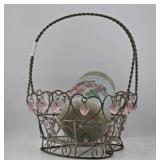 Painted Mason Jar with Wire Basket