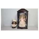 Porcelain Dolls With Display Case
