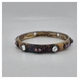 Sterling Silver Bangle With Gemstone Accents