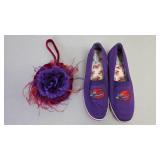 Purple Shoes and Matching Floral Accessory