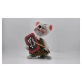 Vintage Mouse Figurine Holding Chalkboard