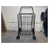 Black Folding Utility Cart on Wheels