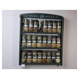 Green Spice Rack With 24 Bottles