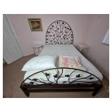 Metal Bed Frame With Whimsical Vine Motif