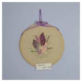 Floral Embroidery in Wooden Hoop