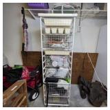 Metal Storage Rack with Contents