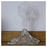 Art Glass Perfume Bottle With Figural Stopper