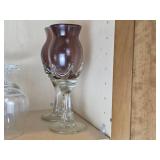 2 Hand Blown Art Glass Goblets