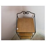 Metal Rack with Wooden Shelves