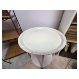 White Utility Tray Table on Wheels