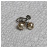 Sterling Screw Back Earrings with Faux Pearls