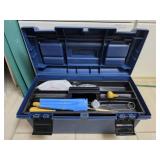Blue Plastic Toolbox with Contents