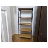 Metal and Wood Five-Tier Shelf Unit