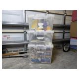 Painting Supplies in Storage Bin