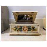 Handcrafted Wooden Box With Mirror Lid