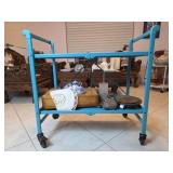 Blue Metal Foldable Utility Cart