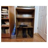 Wood Veneer Bookcase With Shelves