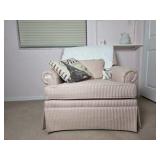 Striped Upholstered Armchair with Cushions