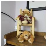 Wood Rocking Chair with Doll and Toy