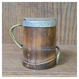 Wooden Mug With Brass Accents