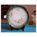 Hand-Painted Porcelain Plate with Gold Trim