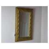 Rectangular Wall Mirror with Gold Frame