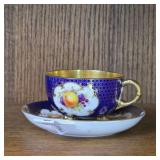 Hammered Gold Bone China Cup and Saucer