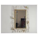 Gold-Toned Mirror With Bird Accents