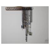 Beaded Necklaces on Wooden Rack