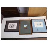 Three Framed Artwork Pieces