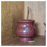 Brown Ceramic Mate Gourd with Bombilla