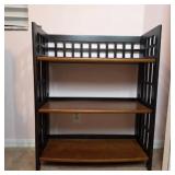 Wood and Metal Shelf Unit With Three Tiers