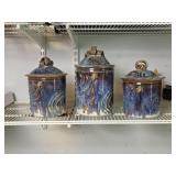 Three Ceramic Lidded Canisters