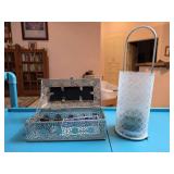 Metal Lattice Box and Lantern Set