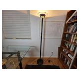 Black Torchiere Floor Lamp with Glass Top
