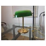 Green and Brass Bankers Desk Lamp