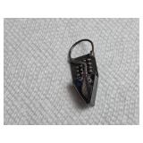 Sterling Silver Brooch with Blue Enamel