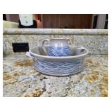 Signed Ceramic Bowl and Pitcher Set