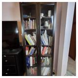 Dark Wood Glass-Front Cabinet